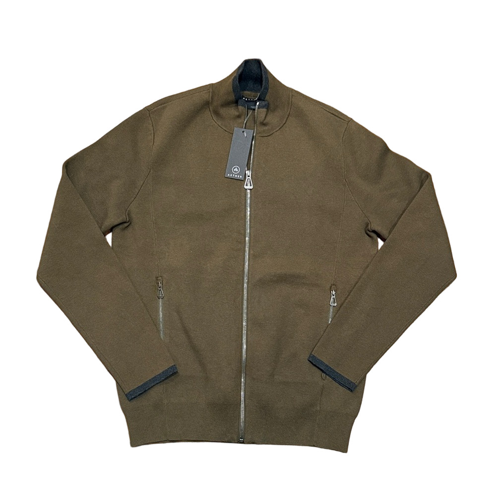 Aether Jamison Full-Zip with Pockets Sweater Jacket Command Green | Size Small